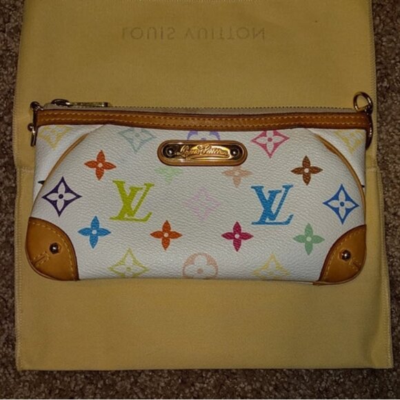 Louis Vuitton White Multicolor Pochette Milla MM Handbag - Picture 1 of 8